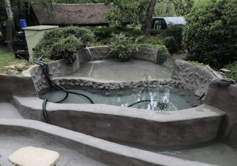 Réfection d’un bassin à carpe Koi de 30 m³ près de Bergerac