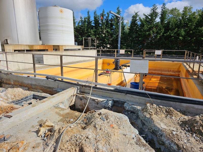 Rénovation d'un bassin de rétention de produits chimiques à Blanquefort société Greg Aqua Services